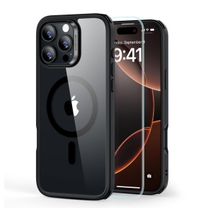 Husa pentru iPhone 16 Pro Max + Folie - ESR Classic Hybrid HaloLock - Clear / Black - Img 1