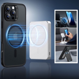 Husa pentru iPhone 16 Pro Max + Folie - ESR Classic Hybrid HaloLock - Frosted Black - Img 3