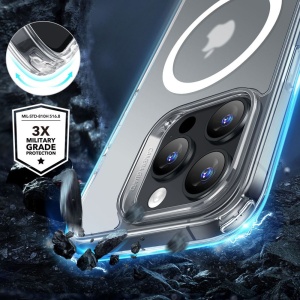 Husa pentru iPhone 16 Pro Max + Folie - ESR Classic Hybrid HaloLock - Frosted Clear - Img 3