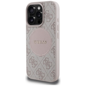 Husa pentru iPhone 16 Pro Max - Guess 4G Circle Classic Logo MagSafe (GUHMP16XP4PGRSGP) - Pink - Img 7