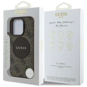 Husa pentru iPhone 16 Pro Max - Guess 4G Circle Classic Logo MagSafe (GUHMP16XP4PGRSGW) - Brown - Img 11