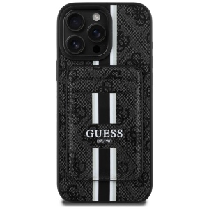 Husa pentru iPhone 16 Pro Max - Guess Cardslot 4G Stripes MagSafe (GUBPHCP16XP4RPSK) - Black - Img 2
