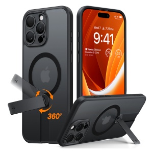 Husa pentru iPhone 16 Pro Max - Torras Pstand Spin MagSafe - Black - Img 1