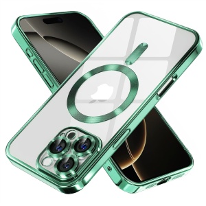 Husa pentru iPhone 16 Pro - Techsuit Luxury Crystal MagSafe - Light Green - Img 1