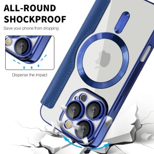 Husa pentru iPhone 16 Pro - Techsuit SmartMag Book Case - Blue - Img 4