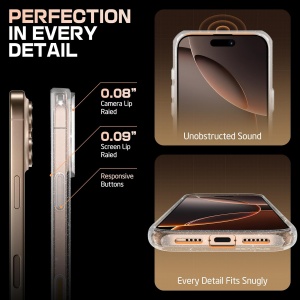 Husa pentru iPhone 16 - Supcase Unicorn Beetle Slim Clear MagSafe - Glitter Pink - Img 7