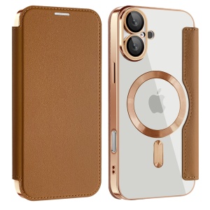 Husa pentru iPhone 16 - Techsuit SmartMag Book Case - Brown - Img 2