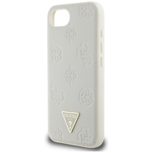 Husa pentru iPhone 16e - Guess Peony Grained Hot Stamp Triangle Logo MagSafe (GUHMPSE4PGBTME) - Beige - Img 10