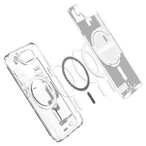 Husa pentru iPhone 16e - Spigen Ultra Hybrid Zero One MagSafe - White - Img 5