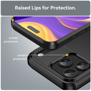 Husa pentru iPhone 17 Pro - Techsuit Carbon Silicone - Black - Img 3