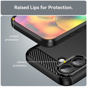 Husa pentru iPhone 17 - Techsuit Carbon Silicone - Black - Img 5