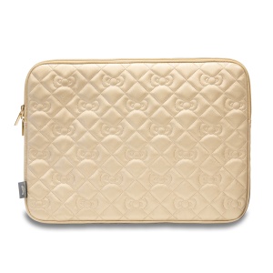 Husa pentru Laptop, 14" - Hello Kitty Sleeve Zip PU Quilted Bows (HKCSZPEKHBPD) - Gold - Img 3