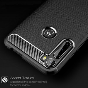 Husa pentru Motorola One Fusion Plus - Techsuit Carbon Silicone - Black - Img 7