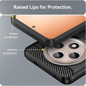 Husa pentru Oppo Reno12 F 4G / Reno12 F 5G / Reno12Â FS - Techsuit Carbon Silicone - Black - Img 7