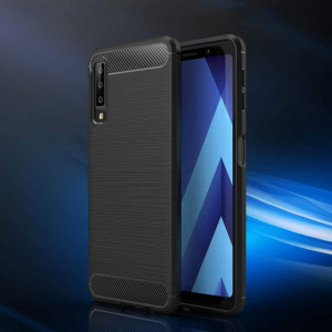 Husa pentru Samsung Galaxy A7 2018 - Techsuit Carbon Silicone - Black - Img 4