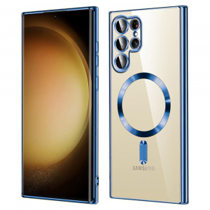 Husa pentru Samsung Galaxy S22 Ultra 5G - Techsuit Luxury Crystal MagSafe - Deep Blue - Img 1