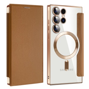 Husa pentru Samsung Galaxy S23 Ultra - Techsuit SmartMag Book Case - Brown - Img 2