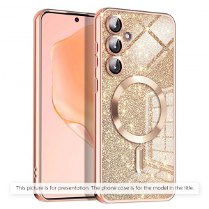 Husa pentru Samsung Galaxy S24 Plus - Techsuit Luxury Glitter MagSafe - Rose Gold - Img 2