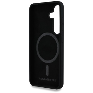 Husa pentru Samsung Galaxy S25 Plus - Karl Lagerfeld Silicone Double Heads (KLHMS25MSKCHTCK) - Black - Img 4