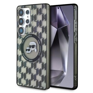 Husa pentru Samsung Galaxy S25 Ultra - Karl Lagerfeld IML Monogram MagSafe (KLHMS25LHMCKMHK) - Karl&Choupette Head - Img 1