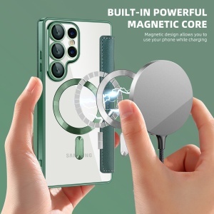 Husa pentru Samsung Galaxy S25 Ultra - Techsuit SmartMag Book Case - Green - Img 6
