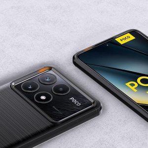 Husa pentru Xiaomi Poco F6 Pro - Techsuit Carbon Silicone - Black - Img 3
