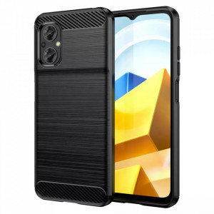 Husa pentru Xiaomi Poco M5 - Techsuit Carbon Silicone - Black - Img 1