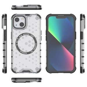 Husa transparenta pentru iPhone 14 - Techsuit HoneyComb Shield MagSafe - White - Img 5