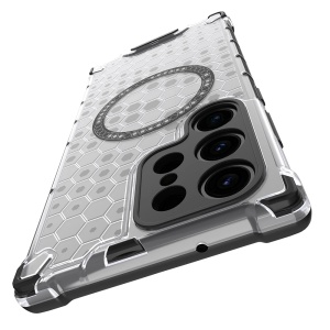 Husa transparenta pentru Samsung Galaxy S24 Ultra - Techsuit HoneyComb Shield MagSafe - White - Img 5