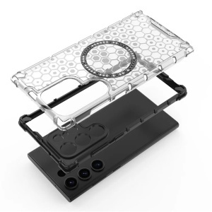 Husa transparenta pentru Samsung Galaxy S25 Ultra - Techsuit HoneyComb Shield MagSafe - White - Img 3