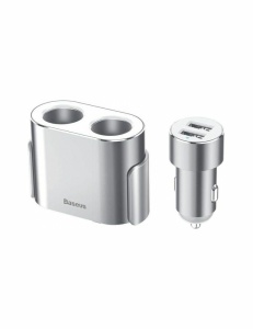 Incarcator auto Baseus High Efficiency 2 sloturi bricheta 80W +dual USB argintiu - Img 8