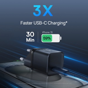Incarcator GaN5S, Type-C, Fast Charge, 30W - Baseus Gallium Nitride (P10162504113-00) - Black - Img 4