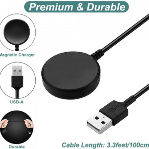 Incarcator pentru Samsung Galaxy Watch 3/4/5/6, USB, 2.5W, Carcasa PC - Techsuit (TSC11) - Black - Img 5
