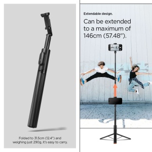 Selfie Stick Bluetooth cu Telecomanda- Spigen (S541W) - Black - Img 20