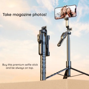 Selfie Stick Stabil cu Trepied, 183cm - Techsuit (K28P) - Black - Img 7