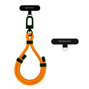 Snur pentru Telefon, Carabina, Ajustabil, Nailon Impletit, Universal - Techsuit Rope Wrist Strap (RWS1-03) - Flame Orange