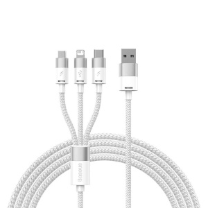 Cablu Baseus StarSpeed 1-in-3 Fast Charge USB M+L+C 3.5A 1.2m albastru - Img 2