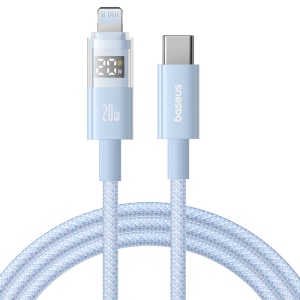 Cablu de Date cu Afisaj Digital, Type-C la Lightning, 20W, 1m - Baseus Display 2 (P10382703311-00) - Galaxy Blue