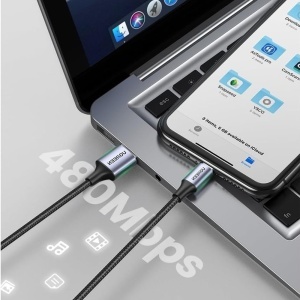 Cablu de Date USB la Lightning, Fast Charging 2.4A, 480Mbps, 1m - Ugreen US199 (60156) - Space Gray - Img 4