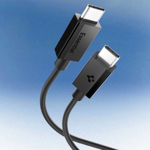 Cablu pentru Alimentare Type-C, 60W, 480Mbps, 2m - Spigen Essential (EB6020CC) - Black - Img 3