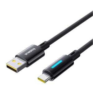 Cablu USB la Type-C cu LED, 100W, E-marker Chip, 2m - Baseus Lit (P10379002121-01) - Cosmic Black - Img 3