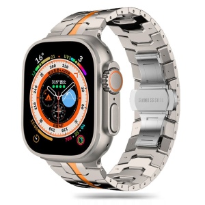 Curea pentru Apple Watch 1/2/3/4/5/6/7/8/9/10/SE/SE 2/Ultra/Ultra 2 (42/44/45/46/49mm) - Techsuit Watchband (W063) - Titanium Orange