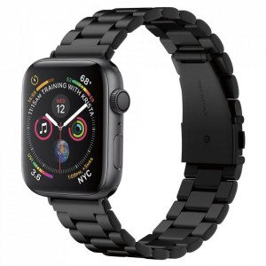 Curea pentru Apple Watch 1/2/3/4/5/6/7/8/9/10/SE/SE 2/Ultra/Ultra 2 (42/44/45/46/49mm) - Spigen Modern Fit - Black - Img 1