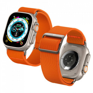 Curea pentru Apple Watch 1/2/3/4/5/6/7/8/9/10/SE/SE 2/Ultra/Ultra 2 (42/44/45/46/49mm) - Spigen Fit Lite Ultra - Orange - Img 2