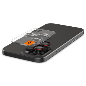 Folie Camera pentru iPhone 14 Pro / Pro Max / 15 Pro / Pro Max / 16 Pro / Pro Max (set 2) - Spigen Glas.tR Optik EZ Fit Pro - Black - Img 4