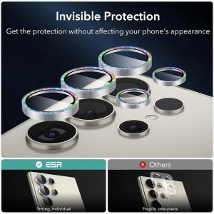 Folie Camera pentru Samsung Galaxy S24 Ultra - ESR Lens Protector Tempered Glass - Rhinestone - Img 2