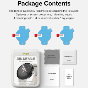Folie pentru Google Pixel Watch 3 41mm (set 3) - Ringke Dual Easy Film - Clear - Img 8