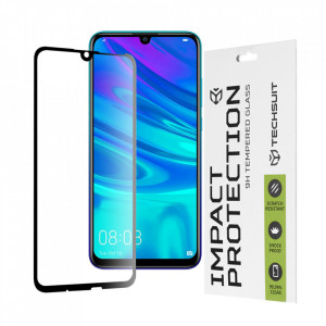 Folie pentru Huawei Honor 10 Lite / Honor 20 Lite / P smart 2019 / P Smart Plus 2019 - Techsuit 111D Full Cover / Full Glue Glass - Black - Img 1