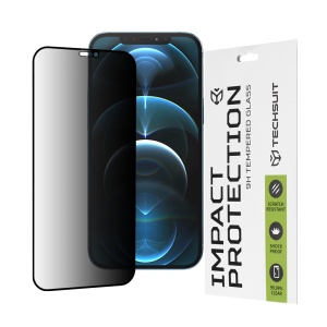 Folie pentru iPhone 12 Pro Max - Techsuit 111D Privacy FullÂ Glue - Black - Img 1