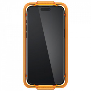 Folie pentru iPhone 15 Pro (set 2) - Spigen Glas.TR Align Master - Black - Img 2